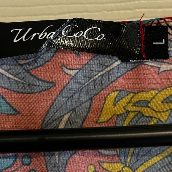 Urban CoCo Women’s Colorful Patterned Dress 3/4-Length Sleeves Sz. Large - Picture 3 of 9